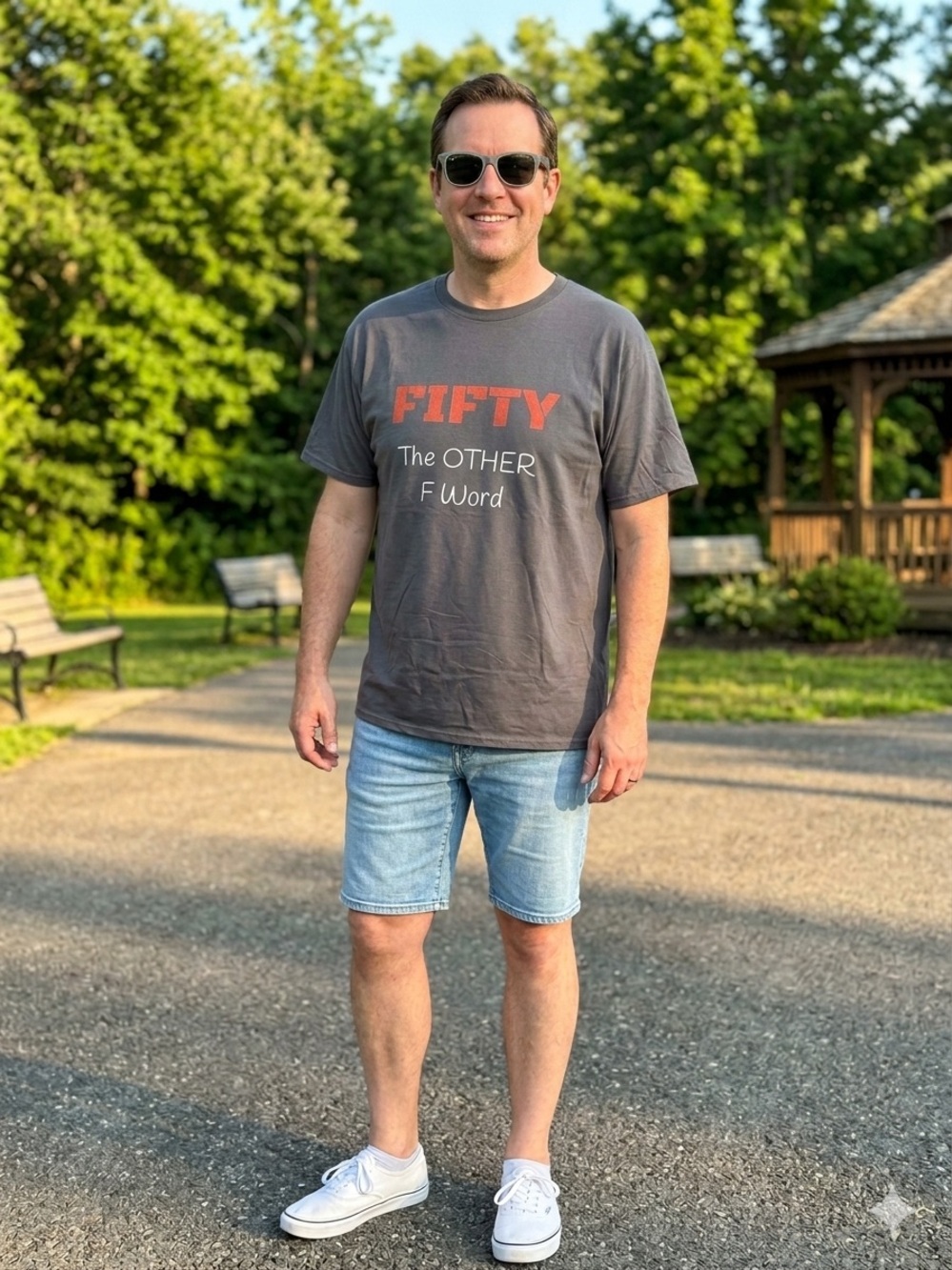 Port and Company Gray Short Sleeve Fifty Tee
